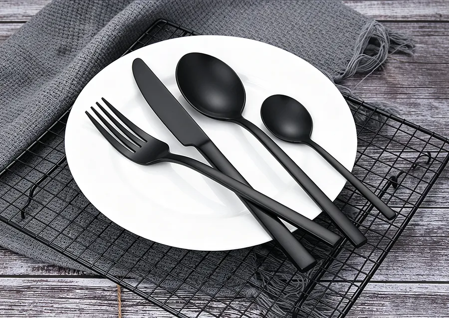 Black PVD Stainless Steel Cutlery Set for Hotels and Restaurants Orlando