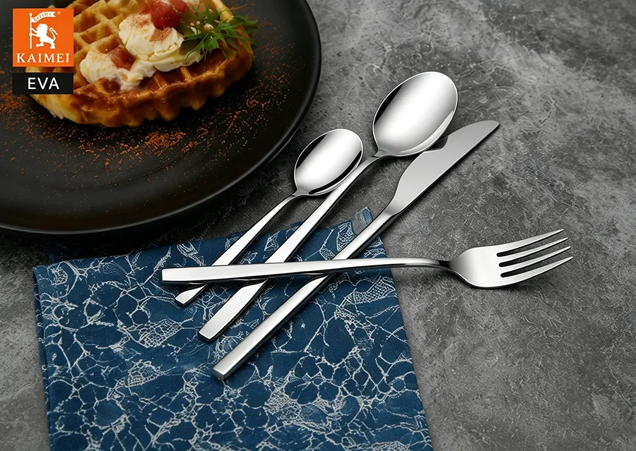 Luxury mirror polished silverware collection EVA