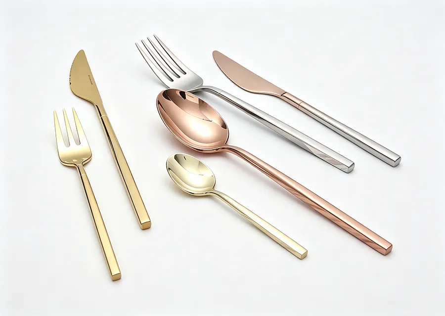 Rose gold PVD coated cutlery set Eva