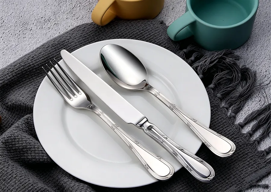 luxury engraved handle silverware collection Eros