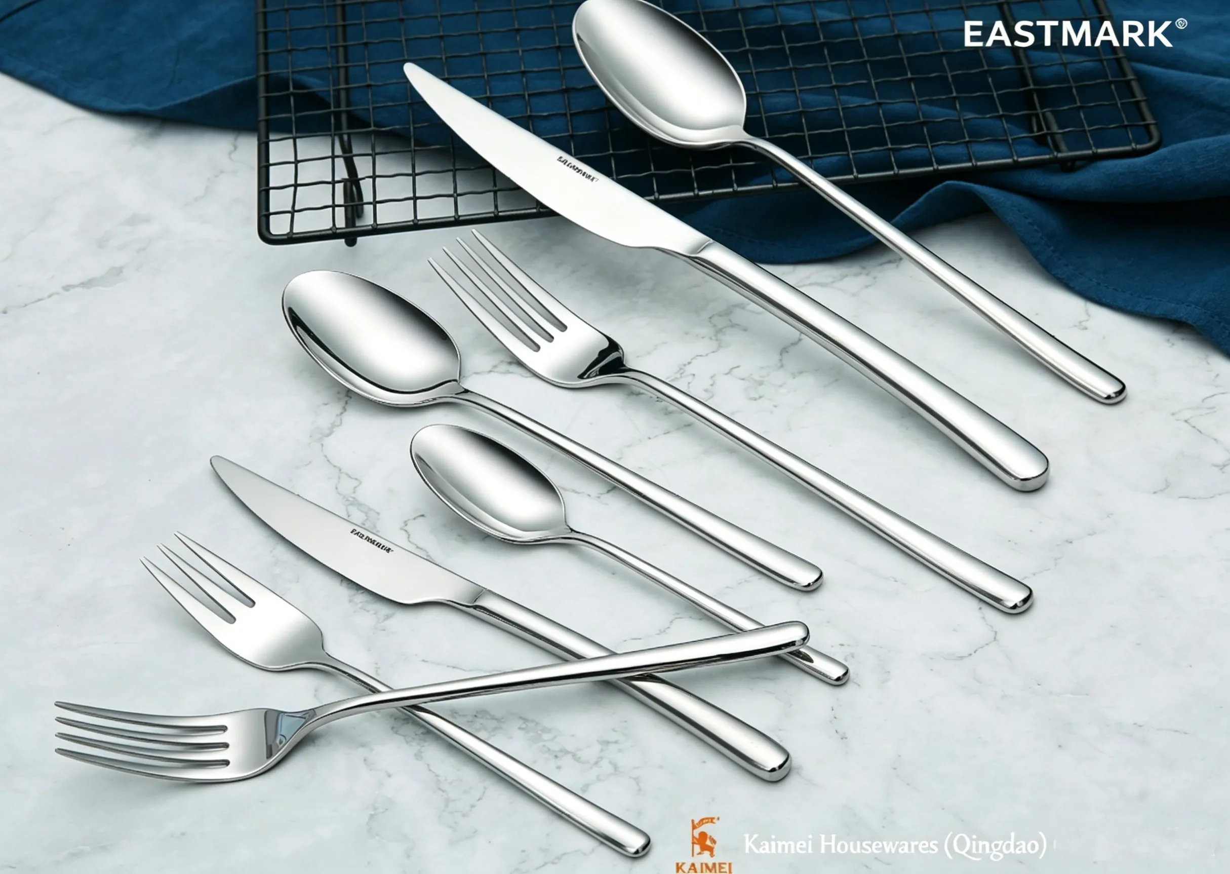 KAIMEI premium mirror polished stainless steel flatware set Hermes