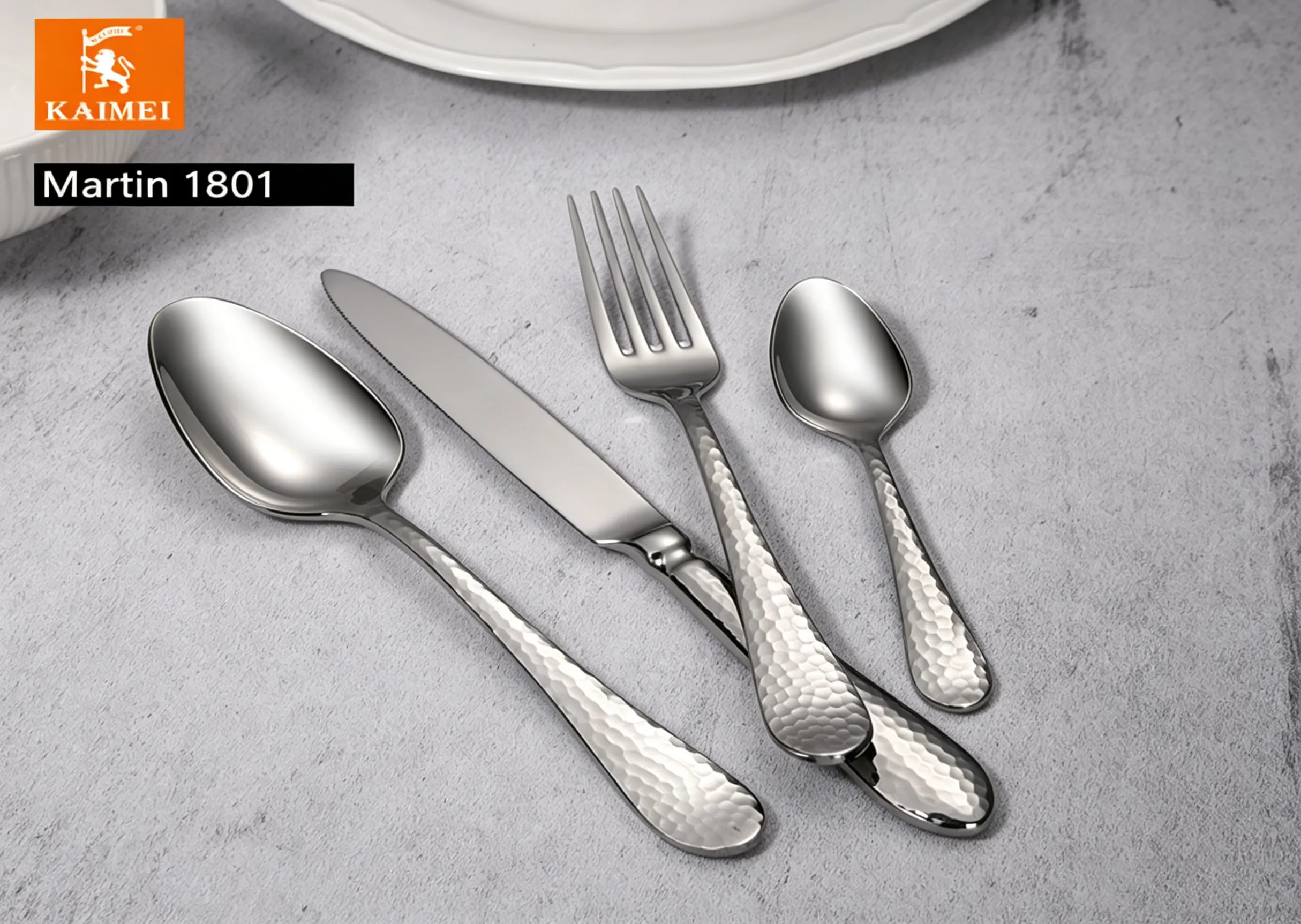 KAIMEI Hammered Stainless Steel Cutlery Set Martin 1801