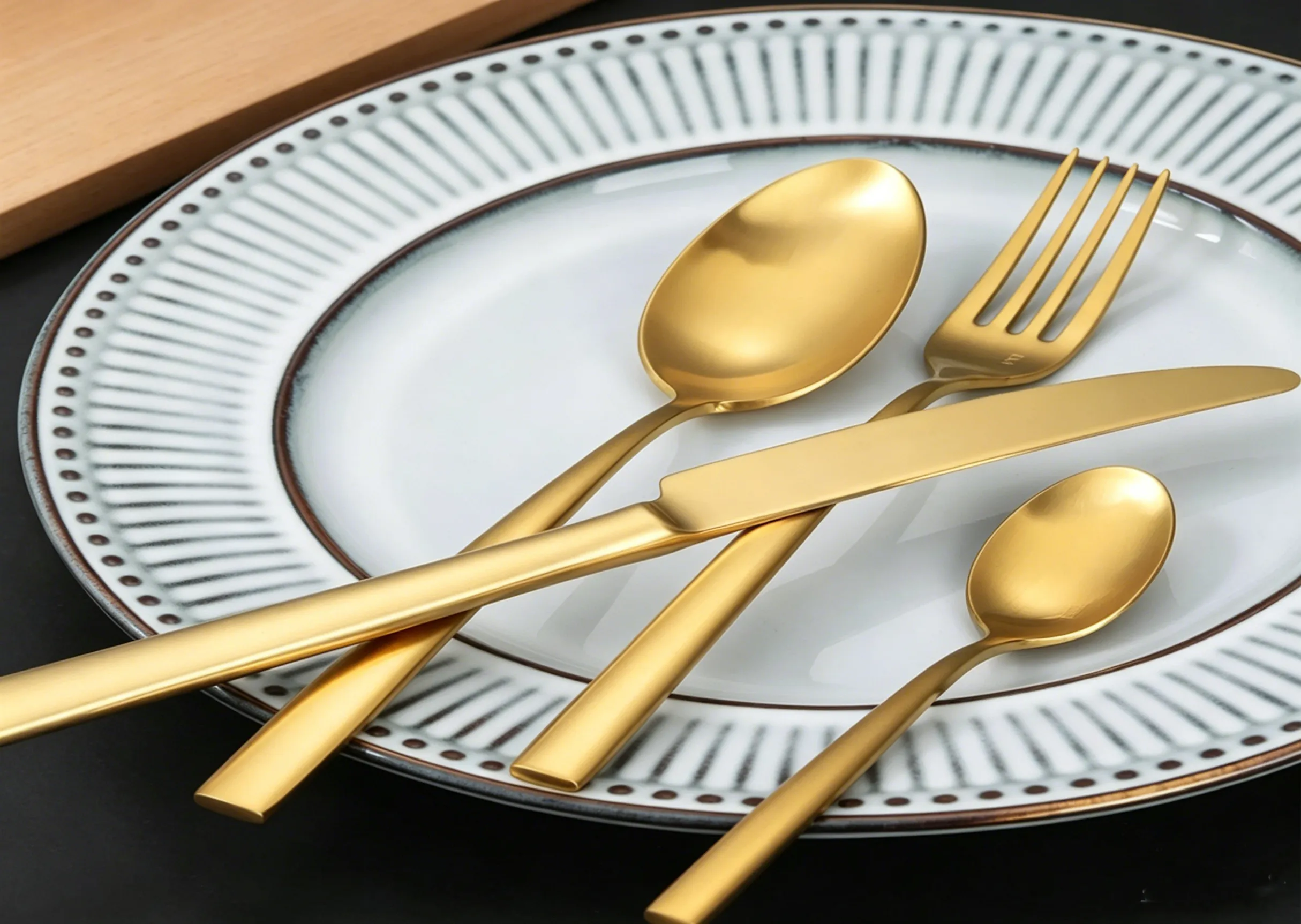 Luxury Matte Gold Cutlery Set Orlando