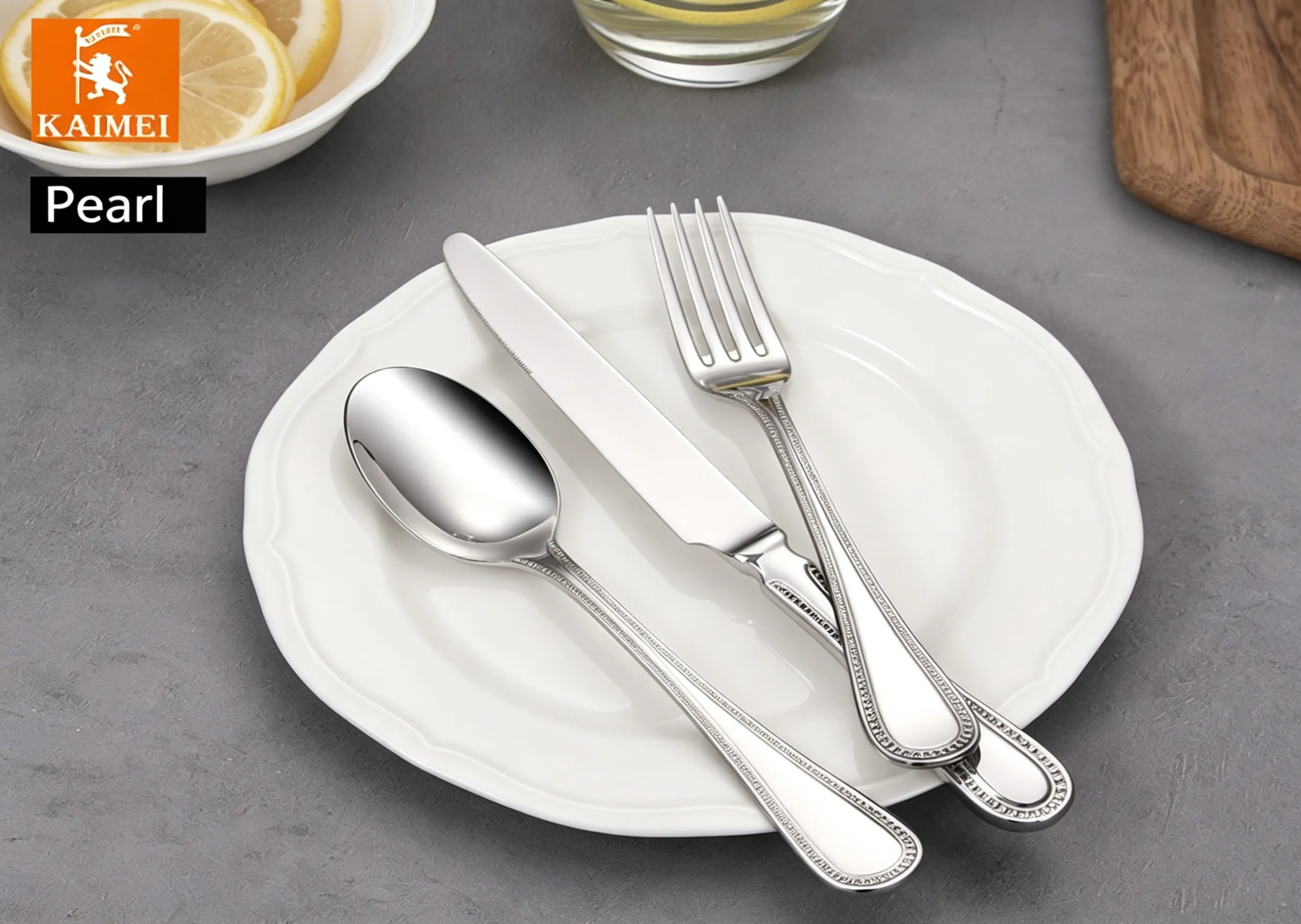 Modern 4-Piece Knife, Fork & Spoon Set – Durable Tableware Pearls
