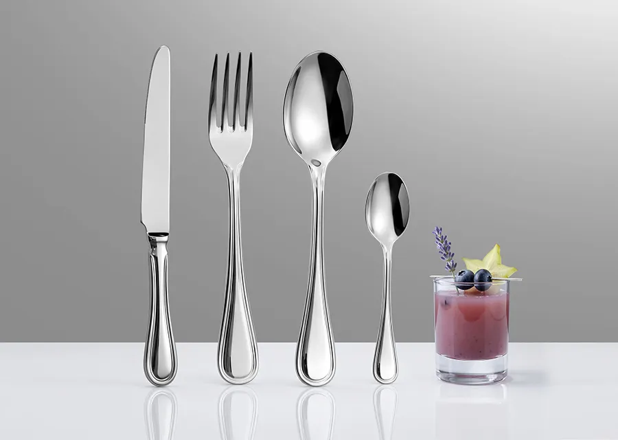 Atlas 2004 four-piece double line handle cutlery set with dinner knife, fork, tablespoon and teaspoon