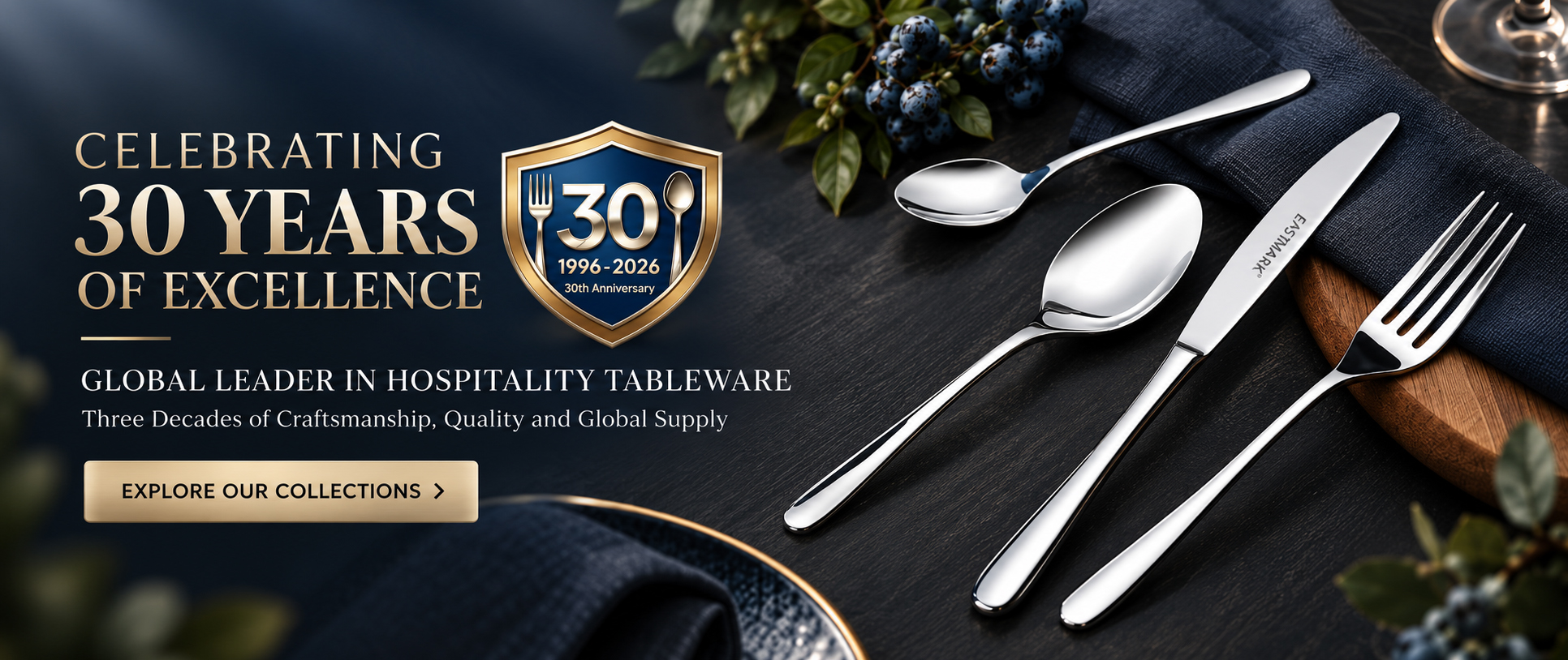 KAIMEI 30 years of excellence hospitality tableware banner